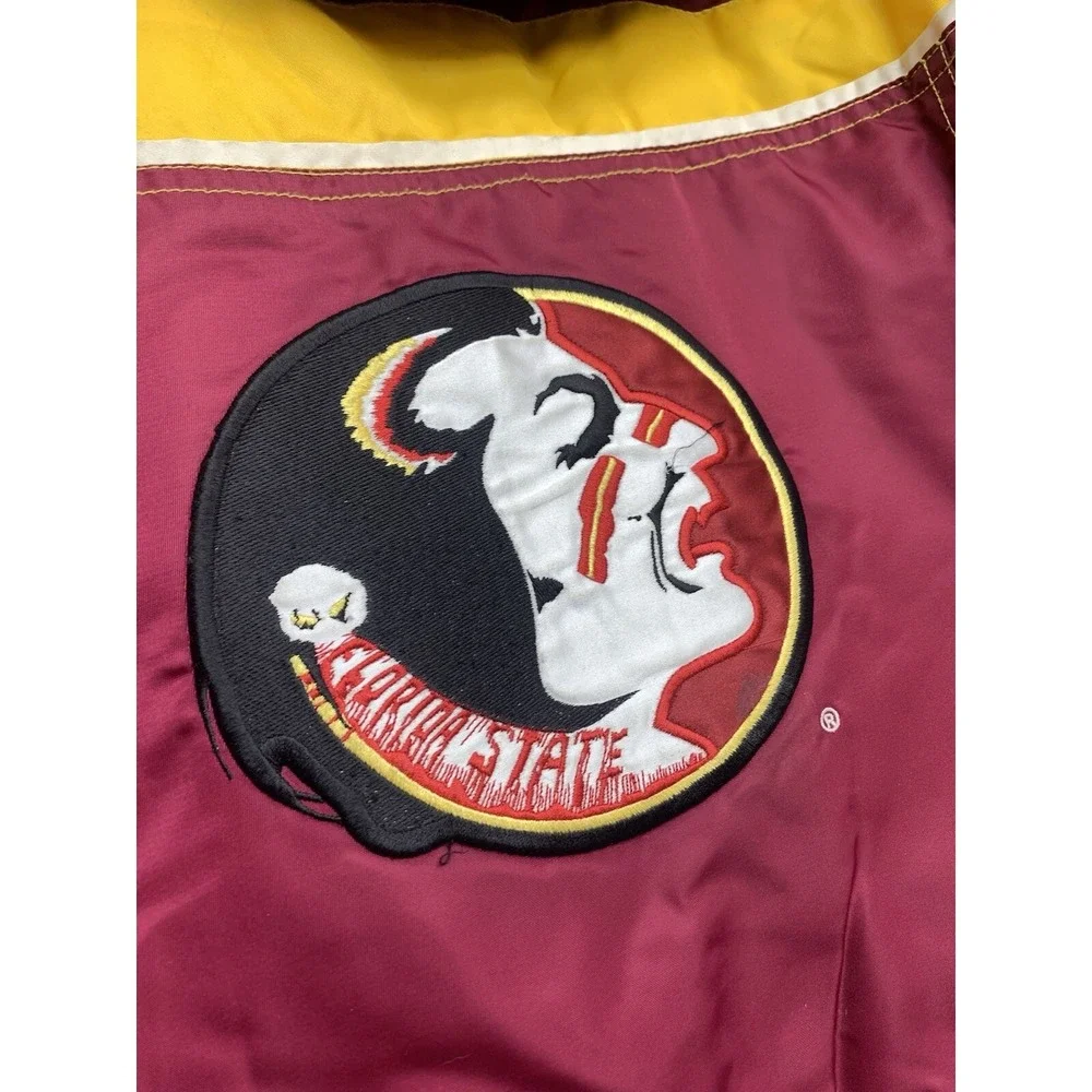 Vintage Florida State Seminoles Starter Puffer Jacket Mens Large 1/2 Zip Half